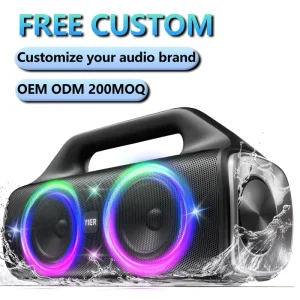 80W All-Weather Bluetooth Speaker with Lights, IP67 Waterproof, TWS, 12-Hour Playtime