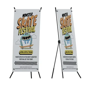 80×180 X Banner Stand Floor-Standing Advertising Display Rack Roll-Up Banner Stand