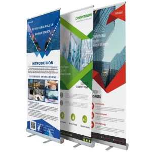 80x200cm Portable Retractable Aluminum Roll Up Banner Stand For Trade Shows