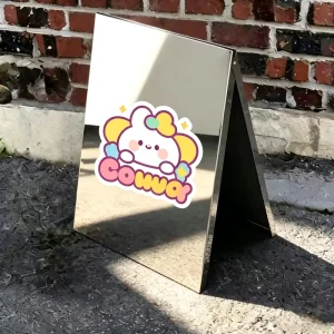 80x50cm Customized Brushed Stainless Steel Folding Double-Sided Floor-Standing Display Board