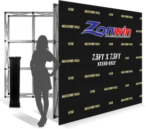 8ft 10ft 20ft Black Custom Portable Pop-up Backdrop Display Stand