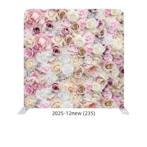 8ft 10ft 20ft Custom Rose Flower Photo Booth Stretch Fabric Backdrop with Portable Aluminum Frame