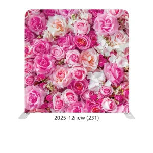 8ft 10ft 20ft Custom Rose Flower Stretch Fabric Photo Booth Backdrop with Portable Aluminum Frame