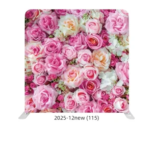 8ft 10ft 20ft Custom Wedding Printed Flower Stretch Fabric Backdrop Curtain with Portable Aluminum Frame
