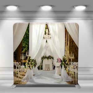 8ft/10ft/20ft Event Exhibition Backdrop Pop-Up Display Booth Stretch Tension Fabric Banner Stand