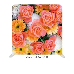 8ft 10ft Custom Flower Photo Booth Stretch Fabric Backdrop with Portable Aluminum Frame