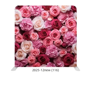 8ft 10ft Custom Wedding Printed Flower Stretch Fabric Backdrop Curtain with Portable Aluminum Frame