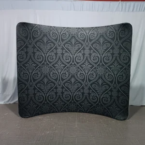 8ft Curved Media Wall Backdrop Stretch Banner Stand Tension Fabric Display Rack Portable Foldable Removable for Trade Shows