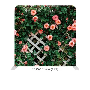 8ft Custom Flower Wedding Stretch Fabric Backdrop Curtain with Portable Aluminum Frame