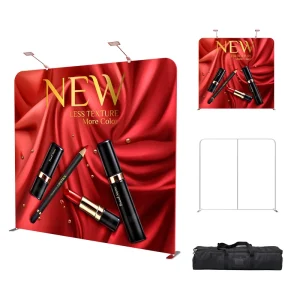 8ft Custom Portable Wrinkle-Free Tension Fabric Display Pop-up Logo Backdrop Stand for Trade Shows