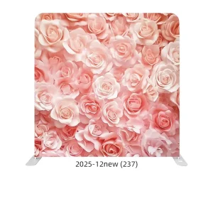 8ft Custom Rose Flower Photo Booth Stretch Fabric Backdrop with Portable Aluminum Frame