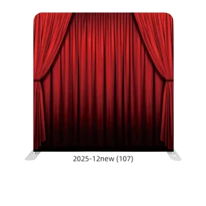 8ft Custom Stretch Cloth Backdrop Curtain with Portable Aluminum Frame and Stage-Printed Background Cloth
