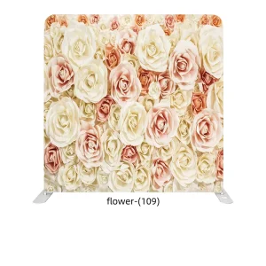 8ft Floral Photography Booth Backdrop with Stretch Fabric and Portable Aluminum Frame