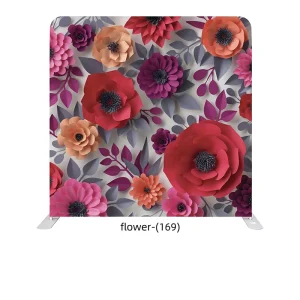 8ft Floral Stretch Fabric Background Curtain with Aluminum Frame