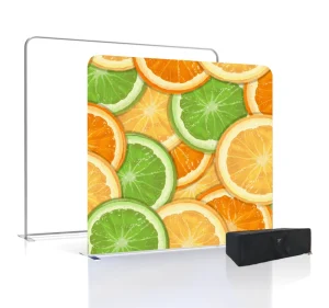8ft Straight Tension Fabric Wall Display Stand and Photo Booth Background