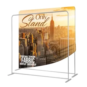 8×8 ft Straight Tension Fabric Display Stand with Frame and Custom Print