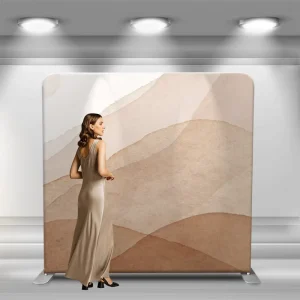 8x8ft Aluminum Photo Backdrop Stand with Custom Fabric Tension Stretch CMYK Print