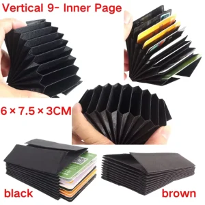 9.5*5.5cm RFID 9 Card Accordion Card Slot Insert Mix 2 Colors Accordion Slot 55mm Horizontal for Wallet Inner Page Organ Pattern