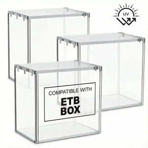 99.9% UV Protection 5mm Clear Acrylic ETB Case for TCG Collection Storage