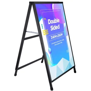 A-Frame 24 x 36 Inch Metal Collapsible Double-Sided Poster Stand for Outdoor Use