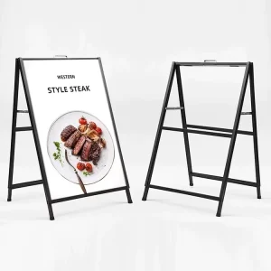 A-Frame Heavy-Duty 24 X 36 Inch Metal Collapsible Double-Sided Poster Stand