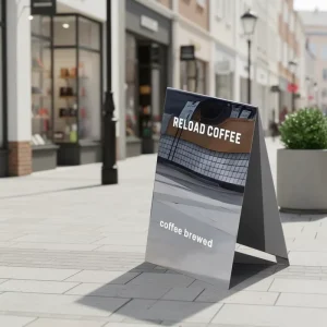 A-Frame Outdoor Portable Double-Sided Waterproof Vinyl-Covered Advertising Sign Display Stand Wind-Resistant