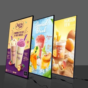 A1 A2 A3 A4 Customized Advertising LED Lightbox Super Bright Ultra Thin Rectangular Tempered Glass Menu Poster Frame Light Box