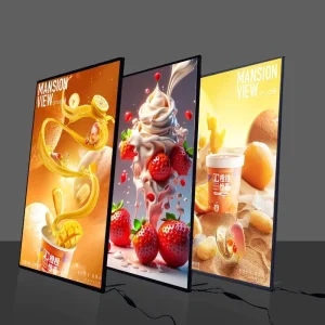 A1 A2 A3 A4 Customized Advertising Ultra Thin Glass LED Light Boxes Super Bright Rectangle Menu Poster Frame Light Box