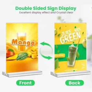 A3 A4 A5 A6 Transparent Horizontal or Vertical Double-Sided Acrylic Table Sign Holder