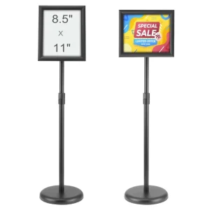 A3 A4 Aluminum Floor Standing Poster Display Stand with Adjustable Poster Frame and Paper Holder