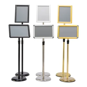 A3 A4 Guide Sign Stand Chromed Metal Floor Poster Display Stand Rack Adjustable