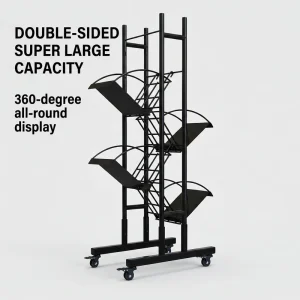 A3 Iron Assembly Brochure Rack Newspaper Display Rack Floor-Standing Display Stand