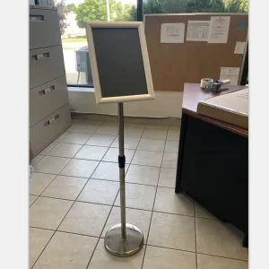 A3 Poster Snap Display Floor Stand with Height-Adjustable Black Sign Holder
