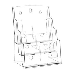 A4 3-Tier Acrylic Brochure Holder 8.5×11 Inch Slant-Back Flyer Magazine Holder