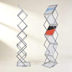 A4 5-Tier Aluminum Leaflet and Brochure Stand for Commercial Use