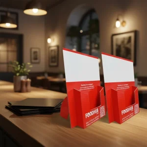 A4 A5 DL Size Detachable Foldable Corrugated Cardboard Tabletop Magazine and Brochure Display Holder