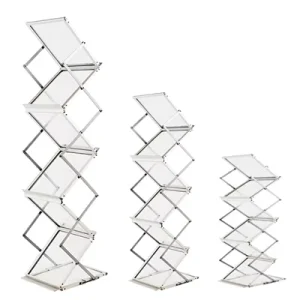 A4 Acrylic and Steel Zigzag Wall-Mount Brochure Holder with Bag and Case