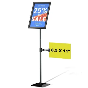 A4 Adjustable Poster Stand Floor Standing Sign Holder with Snap Frame Aluminum Advertising Board