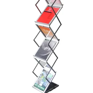 A4 Aluminum Frame Folding Brochure Display Stand and Catalogue Holder
