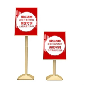 A4 Black Heavy-Duty Pedestal Sign Holder Floor Stand