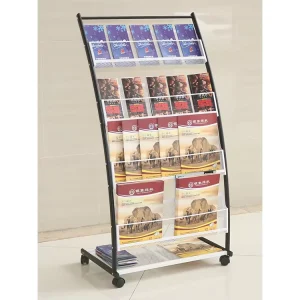 A4 Brochure Holder Floor Display Stand Metal Tall Catalog Magazine Display Stand