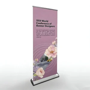 A4 Custom Adjustable Wide-Base Mini Roll-Up Banner Stand for Advertising Events