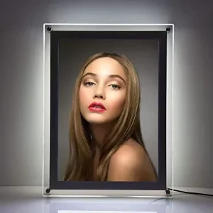 A4 Double-Sided LED Aluminum Menu Holder Light Box for Restaurant or Bar Table Display