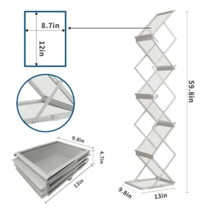 A4 Folding Aluminum Brochure Rack for Trade Shows