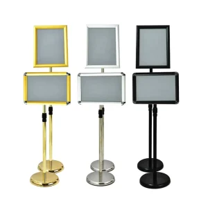 A4 Stainless Steel Floor-Standing Snap Frame Poster Stand