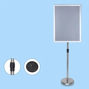 A4 Stainless Steel Freestanding Workshop Wayfinding Sign and Notice Board