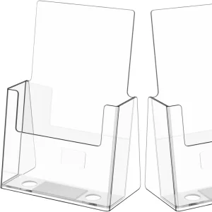 A5 Acrylic Menu Stands Brochure Racks and Desktop Three fold Flyer Display Stands