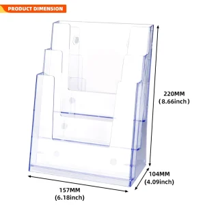 A5 Transparent Acrylic 3-Tier Brochure Display Stand K-448