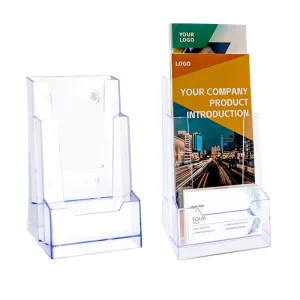 A6 Acrylic Brochure Holder with Business Card Holder, Model K-442