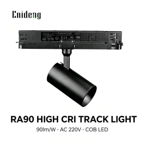AC 220V COB LED Track Light Ra90 CRI 90lm/W Spotlight Round Rail Lamp for Retail Clothing Store Lighting